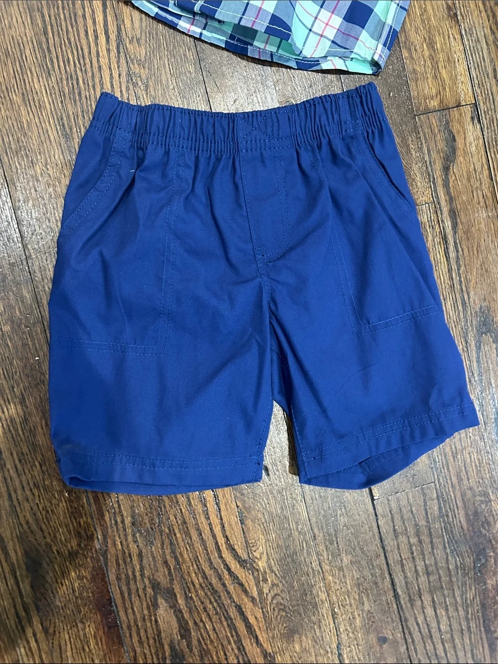 Carter's Mint, Navy & Pink Plaid Short-Sleeve Shirt 3T